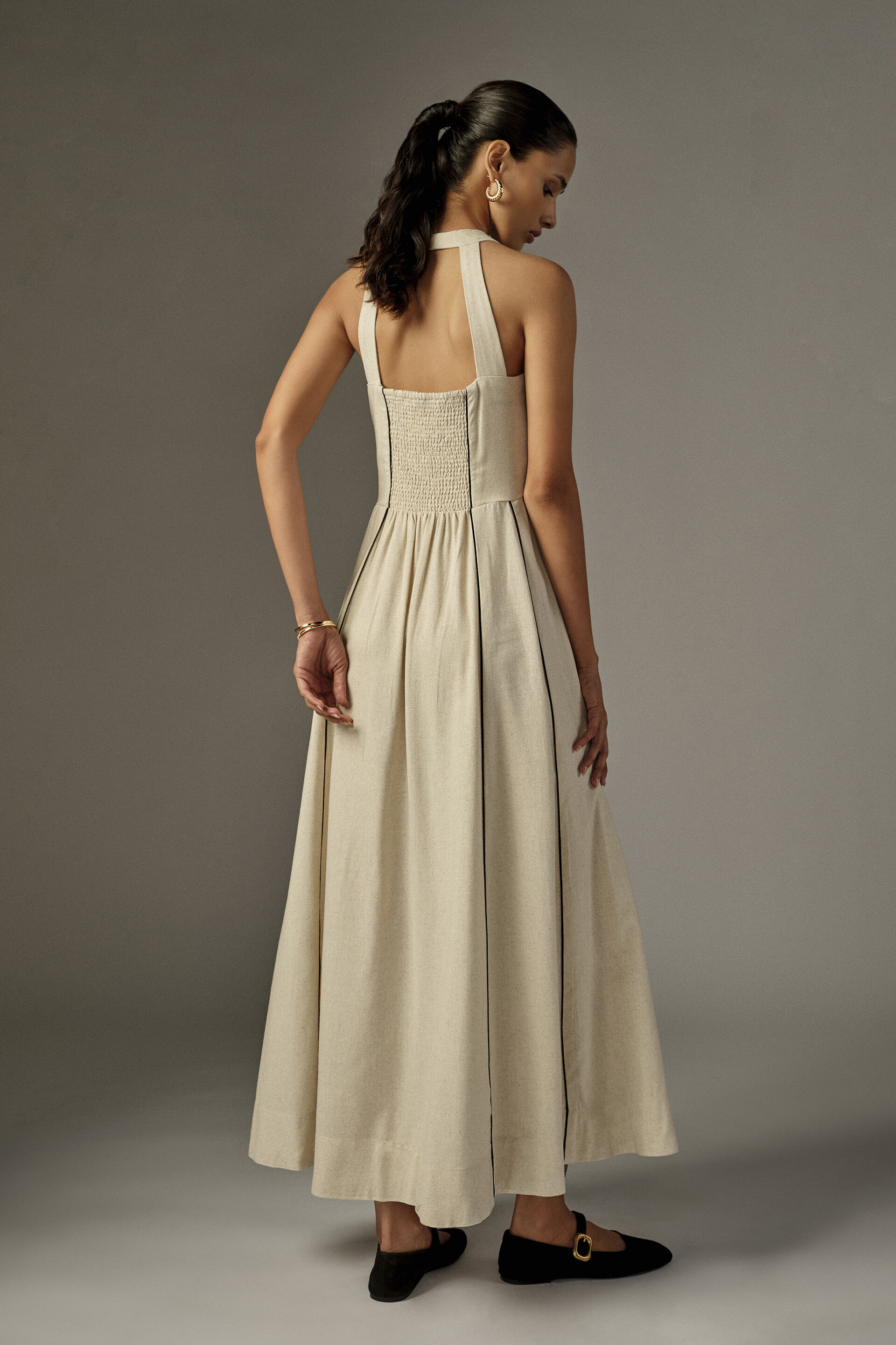 Caelis Off-White Maxi Dress, Natural, image 6